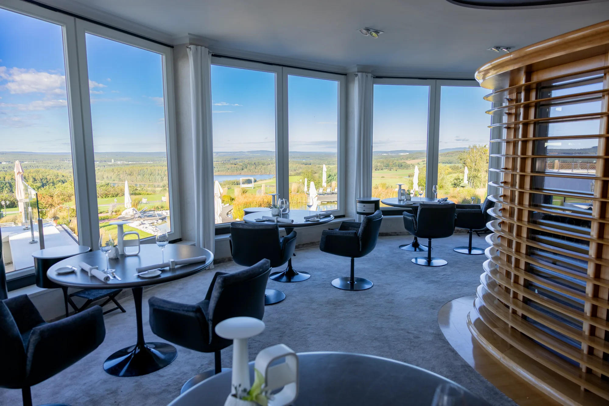 View from Restaurant Obendorfers EISVOGEL across the Upper Palatinate Lake District